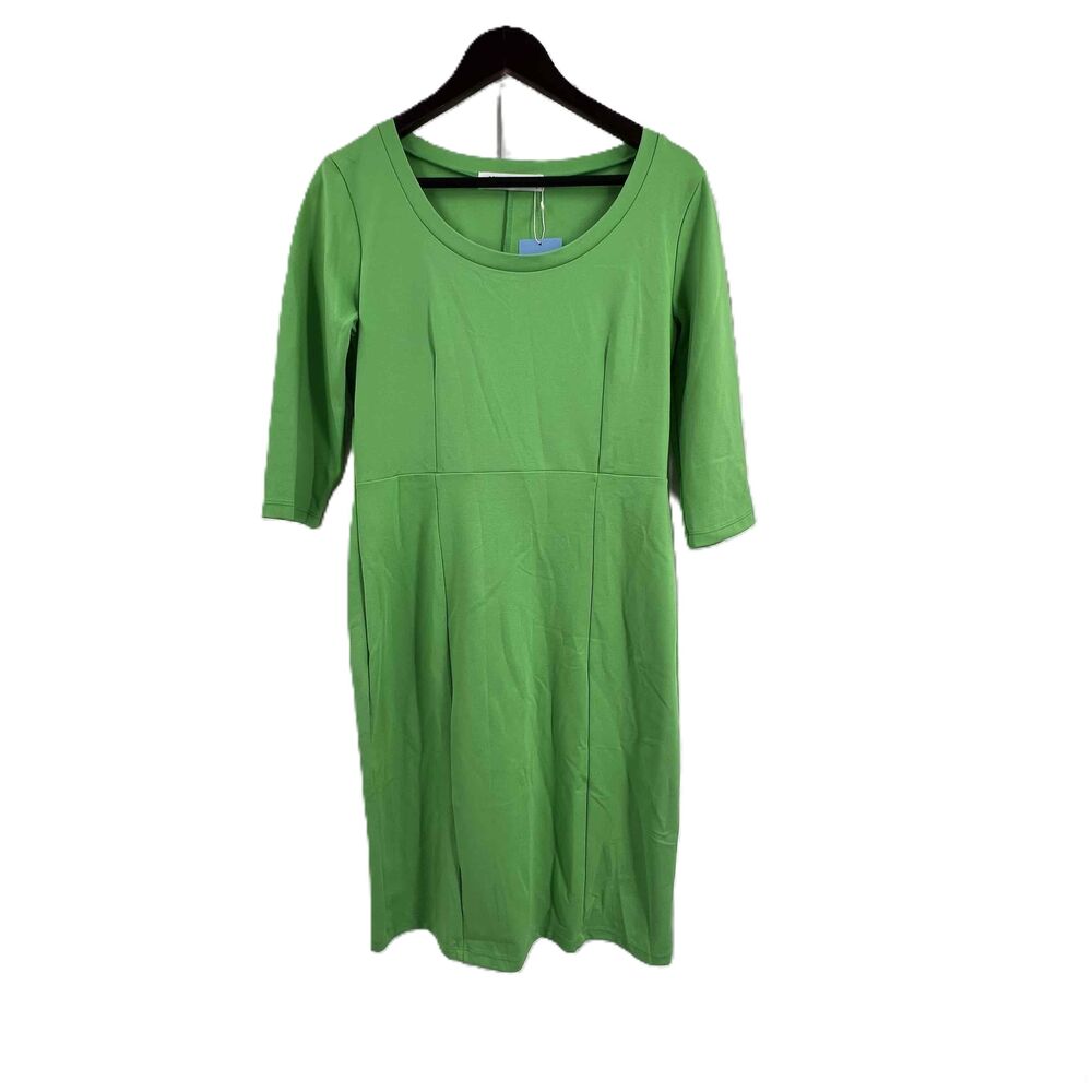 Sonnet James Green Play Dress Stretchy Knit Pockets Scoop‎ Neck Large New